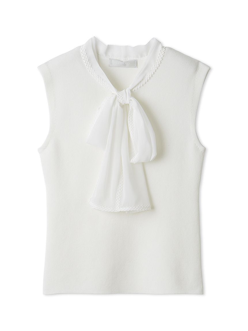 CELFORD「シフォンボウタイニットプルオーバー」|ニット・セーター|