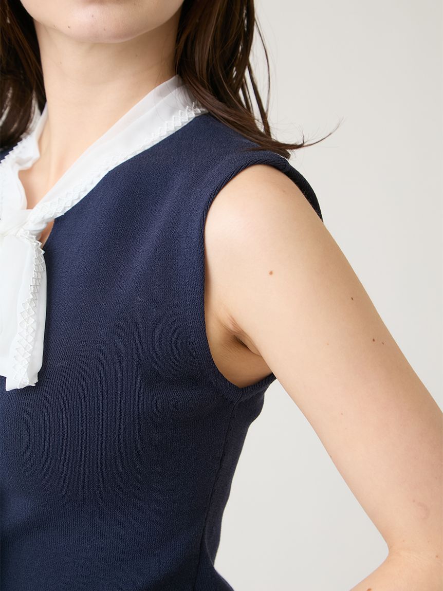 CELFORD「シフォンボウタイニットプルオーバー」|ニット・セーター|