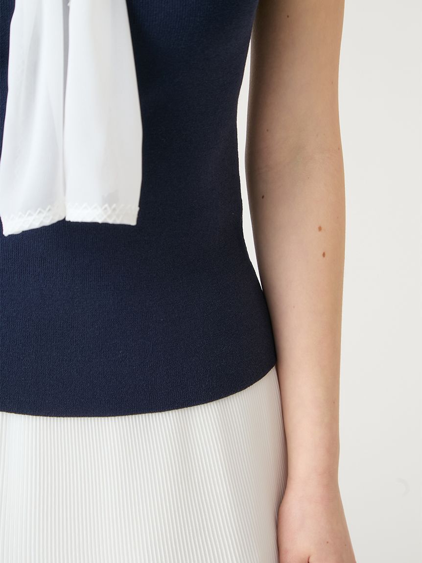 CELFORD「シフォンボウタイニットプルオーバー」|ニット・セーター|