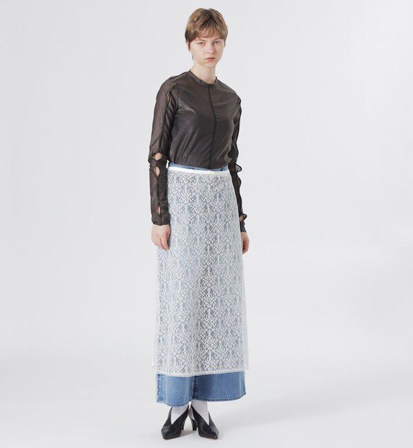  「サイドフリンジワイドデニム」|デニム|