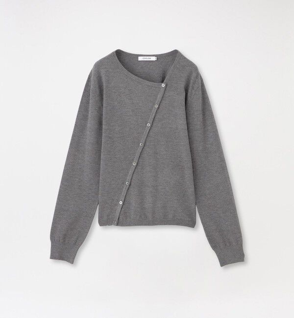  「バイアスフロントカーディガン」|ニット・セーター|グレー3