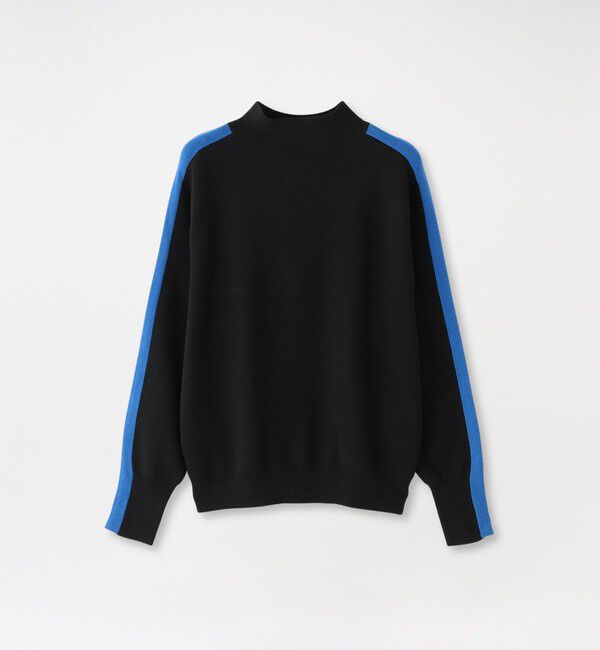  「2フェイスブロッキングパターンニット」|ニット・セーター|ブラック