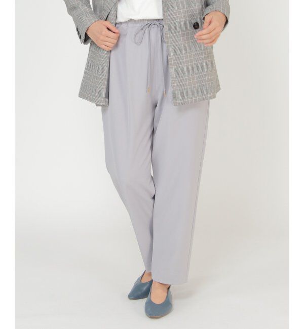 ikka「ウエストドロストテーパードパンツ」|その他|ミディグレイ
