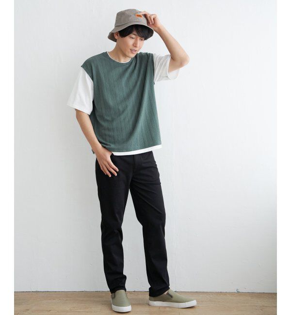 ikka「5分袖フェイクベストTシャツ」|Tシャツ・カットソー|