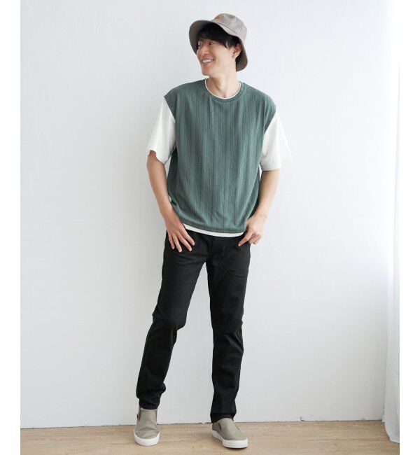 ikka「5分袖フェイクベストTシャツ」|Tシャツ・カットソー|