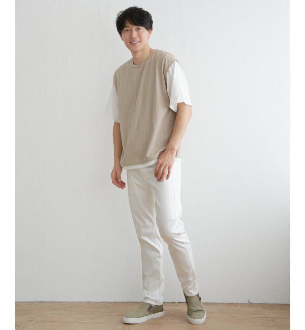 ikka「5分袖フェイクベストTシャツ」|Tシャツ・カットソー|