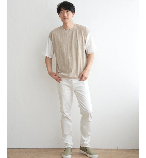 ikka「5分袖フェイクベストTシャツ」|Tシャツ・カットソー|