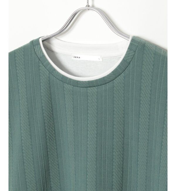 ikka「5分袖フェイクベストTシャツ」|Tシャツ・カットソー|