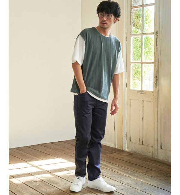 ikka「5分袖フェイクベストTシャツ」|Tシャツ・カットソー|