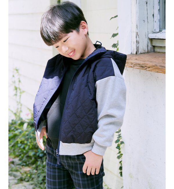 ikka kids「【親子おそろい】コンビブロックスパーカー（110~160cm）」|その他|ネイビーブルー