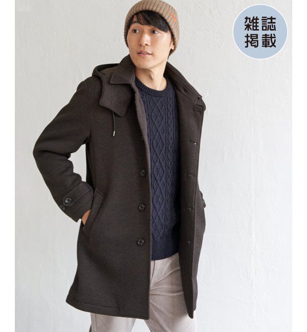 IKKA LOUNGE「ウールライクニットステンカラーコート」|その他|ブラウン