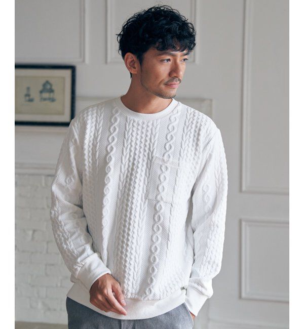 ikka「フクレジャカードクルーネックプルオーバー」|パーカー|