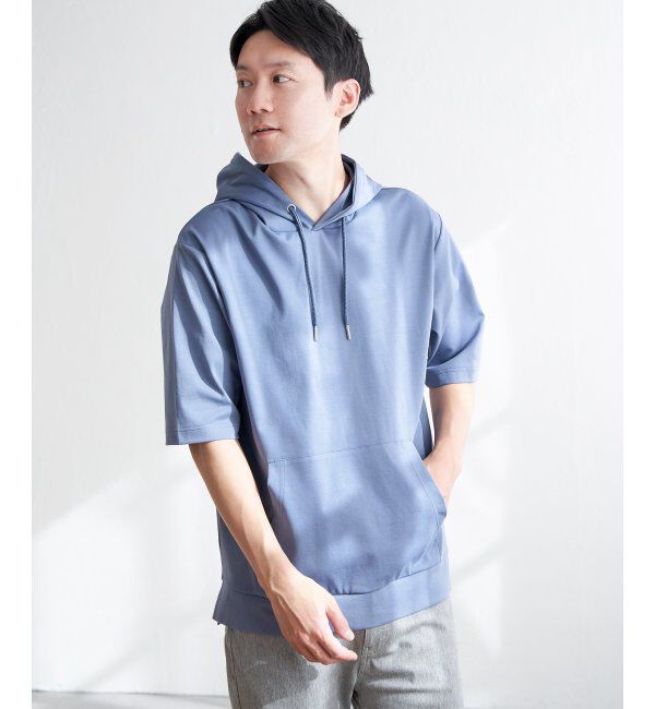 ikka「GOKUラクセイカツ5ブパーカ」|Tシャツ・カットソー|サックスブルー