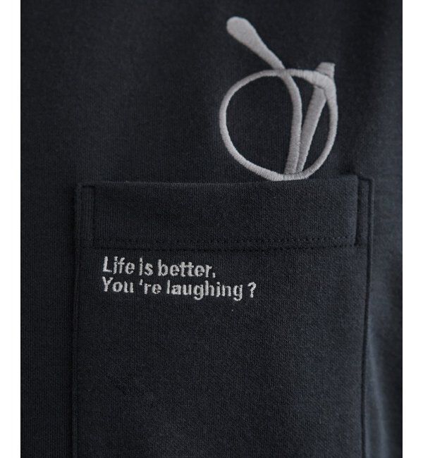 ikka「ポンチメガネ刺繍ポケットTシャツ」|Tシャツ・カットソー|