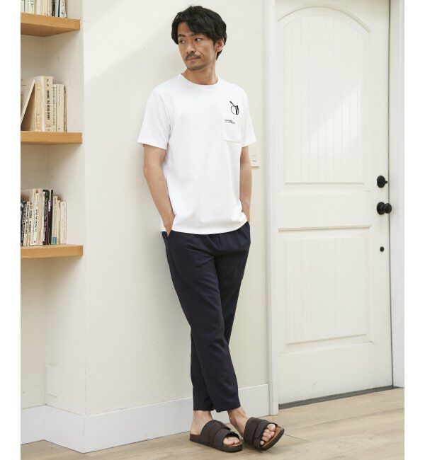 ikka「ポンチメガネ刺繍ポケットTシャツ」|Tシャツ・カットソー|