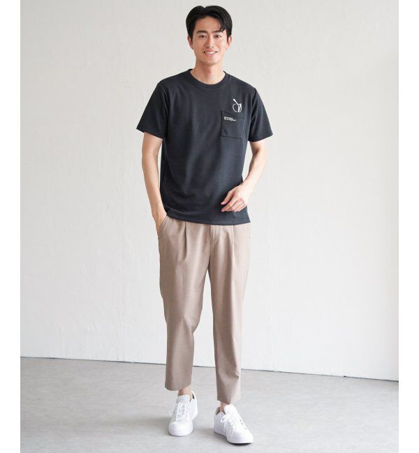 ikka「ポンチメガネ刺繍ポケットTシャツ」|Tシャツ・カットソー|