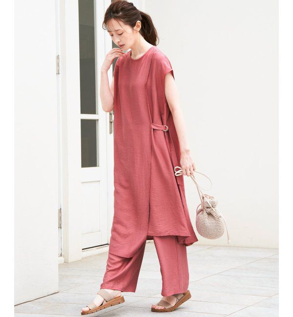 IKKA LOUNGE「【2点セット】冷感スラブワンピースセットアップ」|ワンピース|