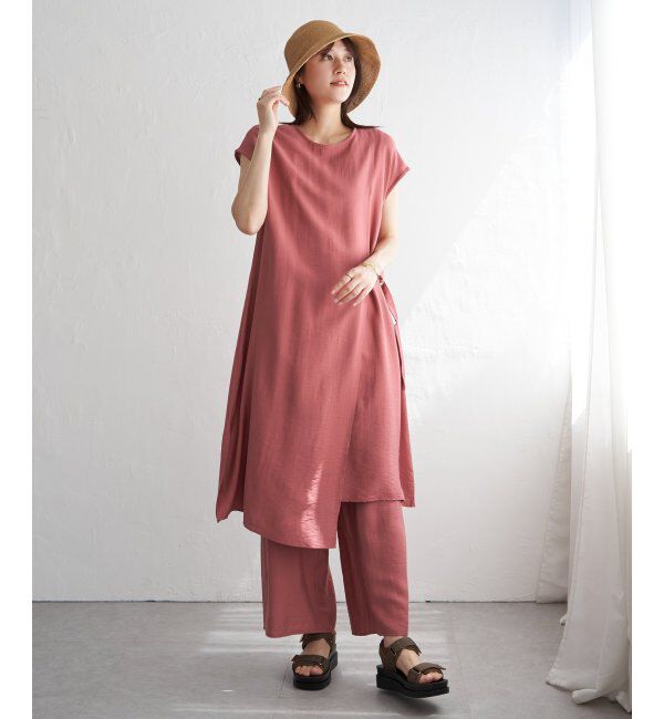 IKKA LOUNGE「【2点セット】冷感スラブワンピースセットアップ」|ワンピース|