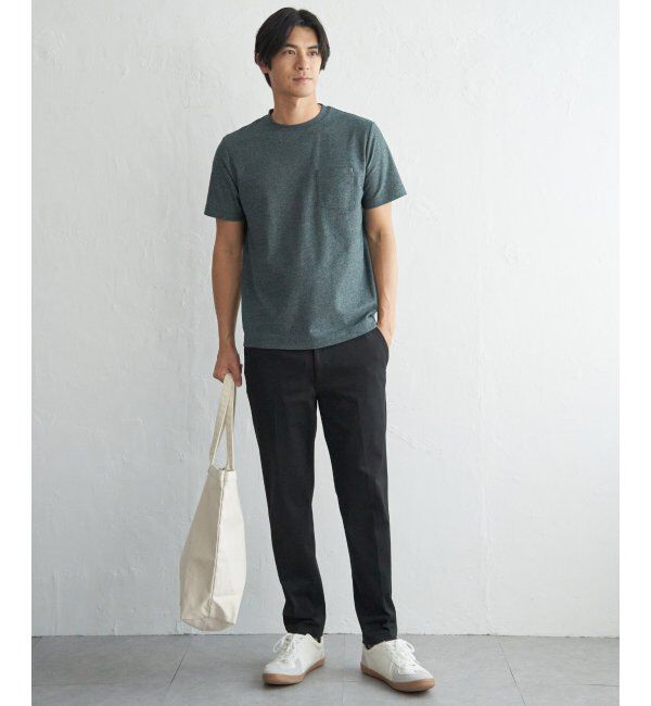 ikka「冷感DRYメランジ梨地Tシャツ」|Tシャツ・カットソー|