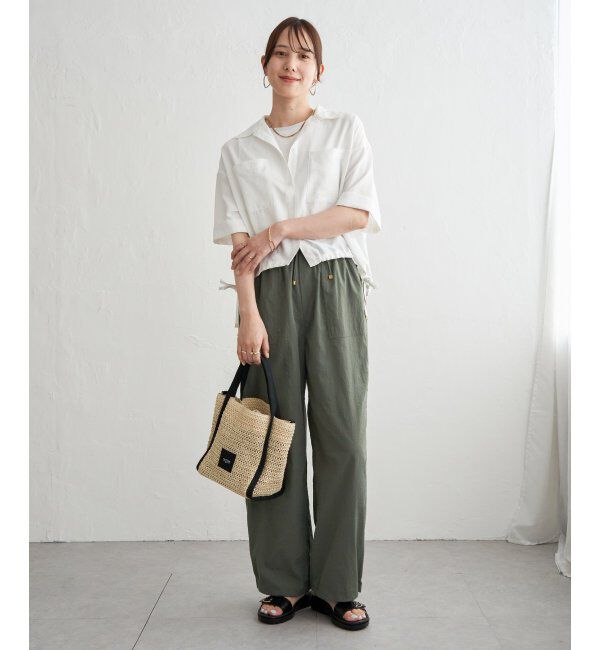 ikka「冷感／デニム裾ドロストシャツ」|シャツ・ブラウス|