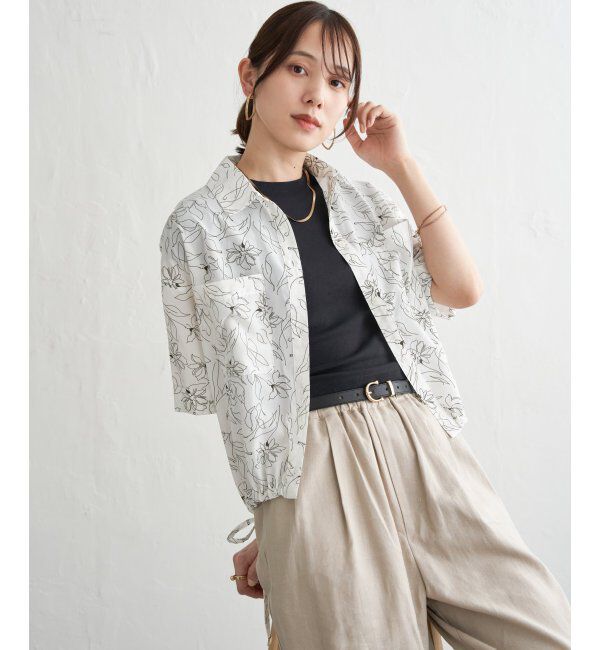 ikka「冷感／デニム裾ドロストシャツ」|シャツ・ブラウス|