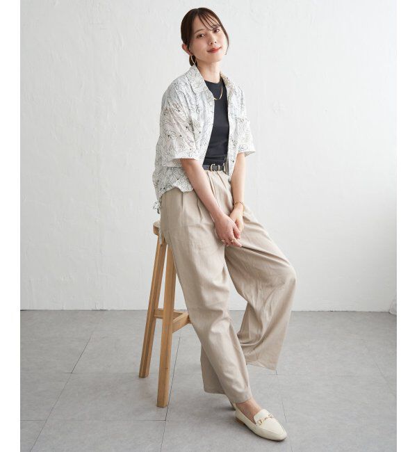 ikka「冷感／デニム裾ドロストシャツ」|シャツ・ブラウス|