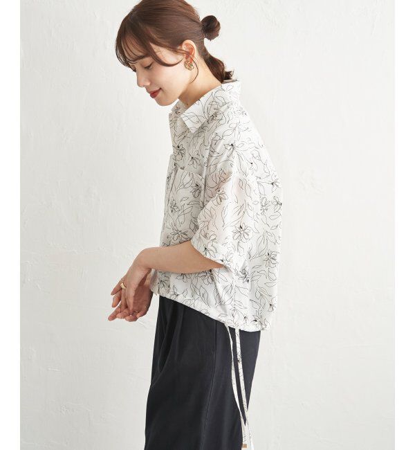 ikka「冷感／デニム裾ドロストシャツ」|シャツ・ブラウス|