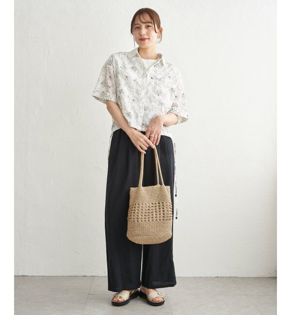 ikka「冷感／デニム裾ドロストシャツ」|シャツ・ブラウス|