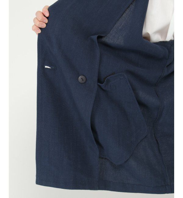 Lbc with Life「【セットアップ対応】レーヨン麻ダブルジャケットコート」|ブルゾン・スタジャン|