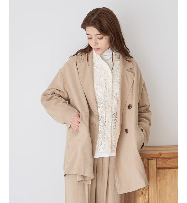 Lbc with Life「【セットアップ対応】レーヨン麻ダブルジャケットコート」|ブルゾン・スタジャン|