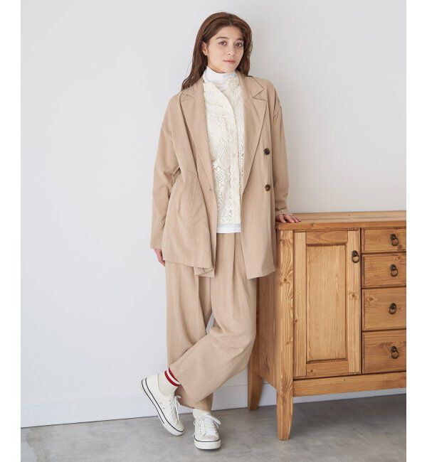 Lbc with Life「【セットアップ対応】レーヨン麻ダブルジャケットコート」|ブルゾン・スタジャン|