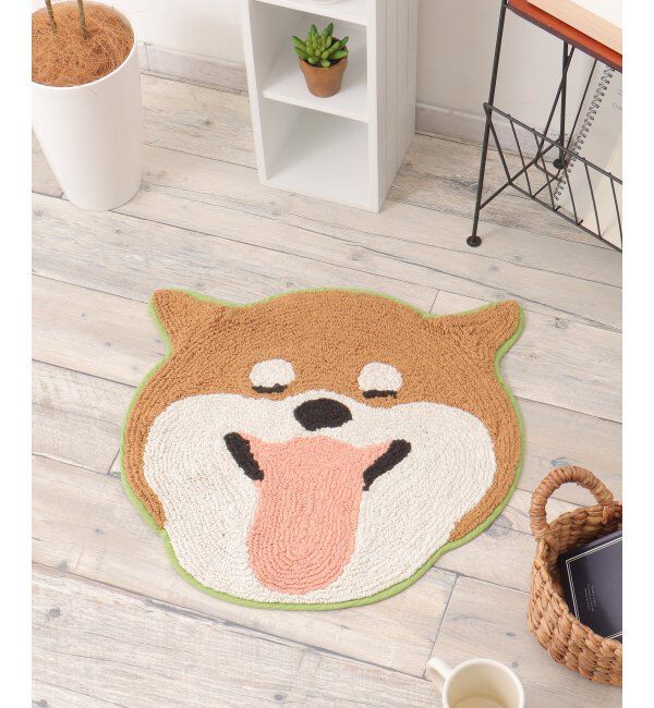 Lbc with Life「がおー アニマルフェイスマット」|クッション・クッションカバー|ベージュ