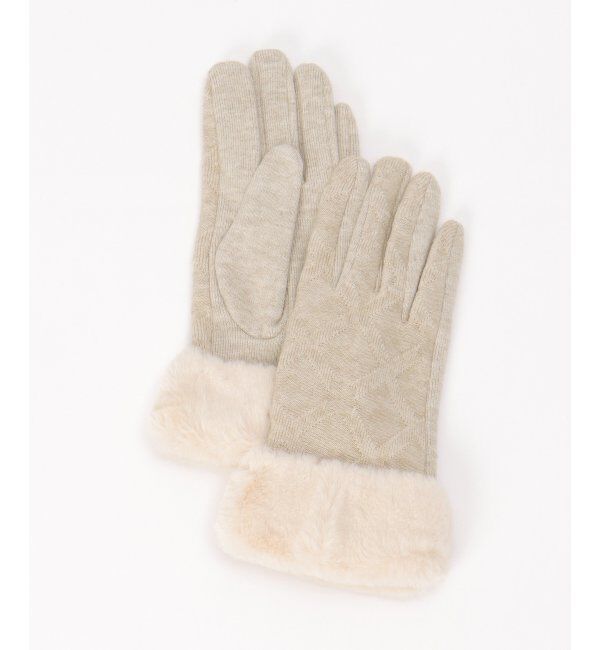 Lbc with Life「格子柄ファー付きグローブ」|手袋|