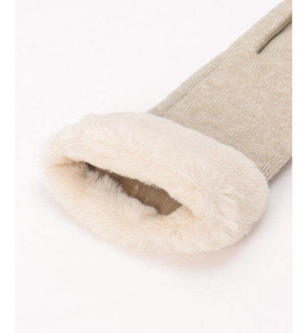 Lbc with Life「格子柄ファー付きグローブ」|手袋|