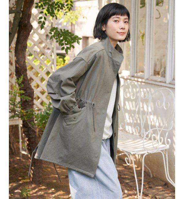 Lbc with Life「デニム切り替えモッズコート」|ブルゾン・スタジャン|