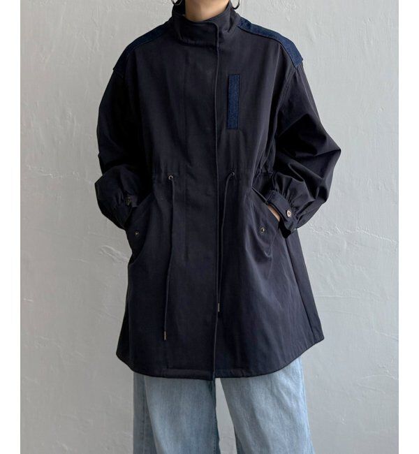 Lbc with Life「デニム切り替えモッズコート」|ブルゾン・スタジャン|
