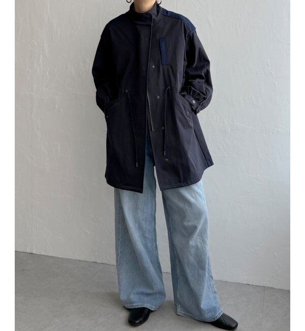 Lbc with Life「デニム切り替えモッズコート」|ブルゾン・スタジャン|