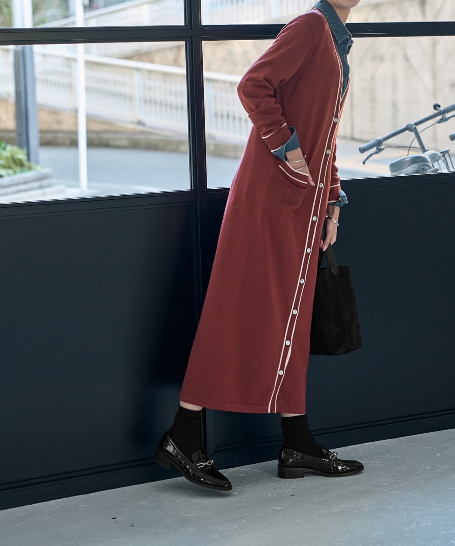 STYLE DELI「ライン配色ニットワンピース」|ワンピース|