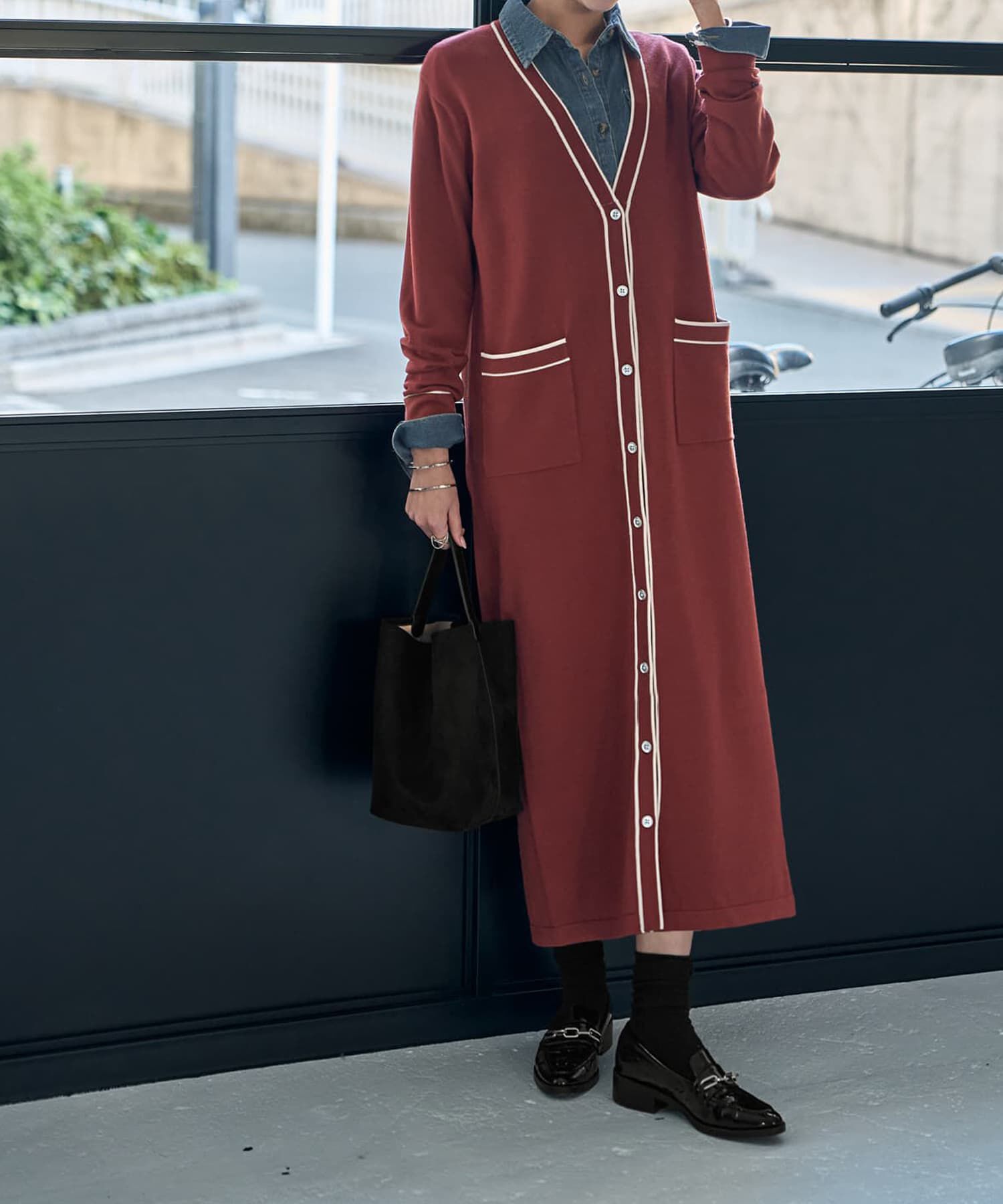 STYLE DELI「ライン配色ニットワンピース」|ワンピース|