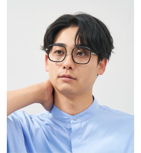  「ウェリントン型 四角形 メガネ 多角形│小顔効果 メタルフレーム│ビッグシェイプ｜ レンズ交換券付」|メガネ|