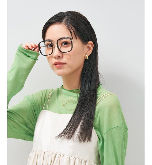  「ウェリントン型 四角形 メガネ 多角形│小顔効果 メタルフレーム│ビッグシェイプ｜ レンズ交換券付」|メガネ|