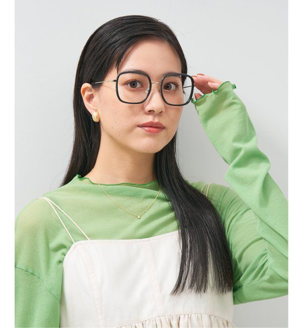  「ウェリントン型 四角形 メガネ 多角形│小顔効果 メタルフレーム│ビッグシェイプ｜ レンズ交換券付」|メガネ|