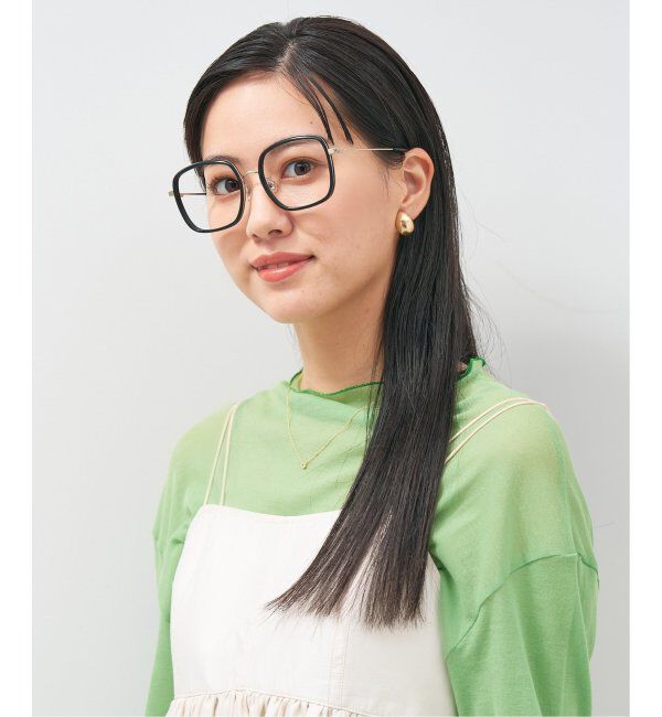  「ウェリントン型 四角形 メガネ 多角形│小顔効果 メタルフレーム│ビッグシェイプ｜ レンズ交換券付」|メガネ|
