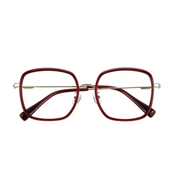  「ウェリントン型 四角形 メガネ 多角形│小顔効果 メタルフレーム│ビッグシェイプ｜ レンズ交換券付」|メガネ|