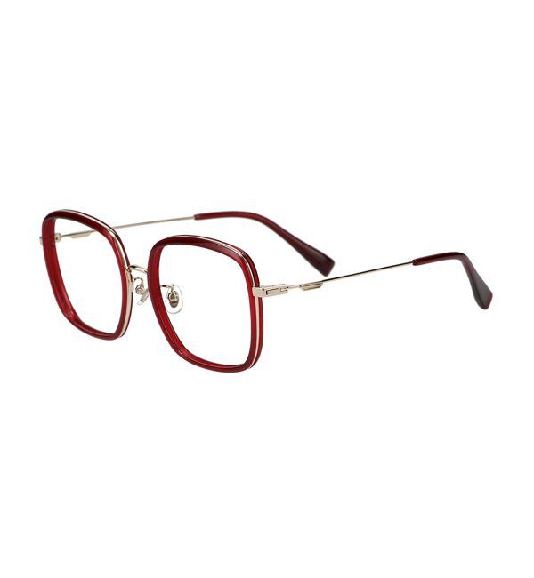  「ウェリントン型 四角形 メガネ 多角形│小顔効果 メタルフレーム│ビッグシェイプ｜ レンズ交換券付」|メガネ|