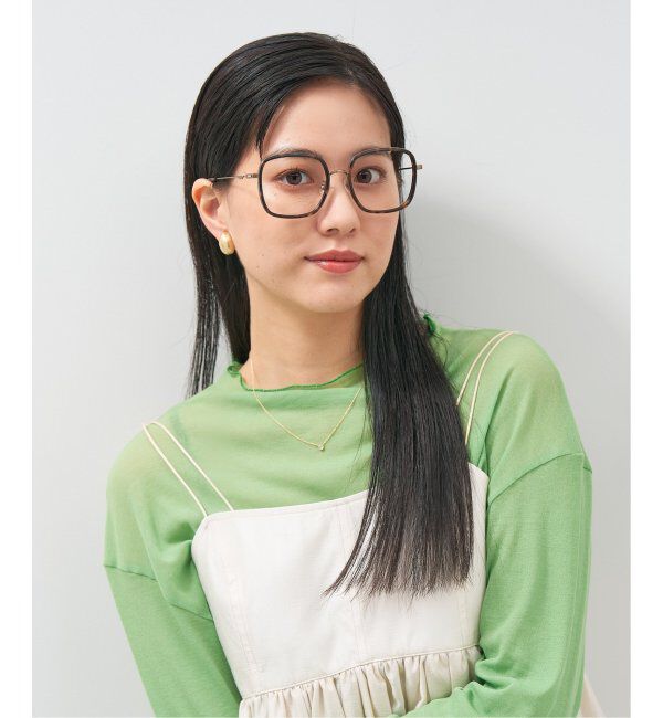  「ウェリントン型 四角形 メガネ 多角形│小顔効果 メタルフレーム│ビッグシェイプ｜ レンズ交換券付」|メガネ|