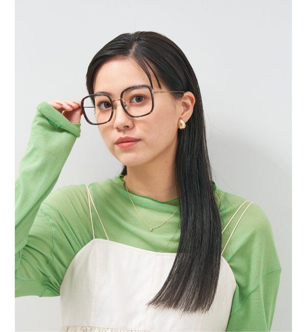  「ウェリントン型 四角形 メガネ 多角形│小顔効果 メタルフレーム│ビッグシェイプ｜ レンズ交換券付」|メガネ|