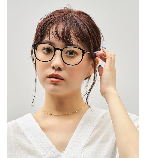  「ボストン型 サングラス (クリアUV100%) クリアレンズ レザー調ラバーテンプル｜紫外線対策 UVカット」|サングラス|