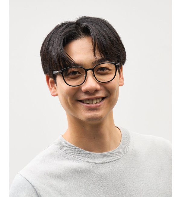  「ボストン型 サングラス (クリアUV100%) クリアレンズ レザー調ラバーテンプル｜紫外線対策 UVカット」|サングラス|