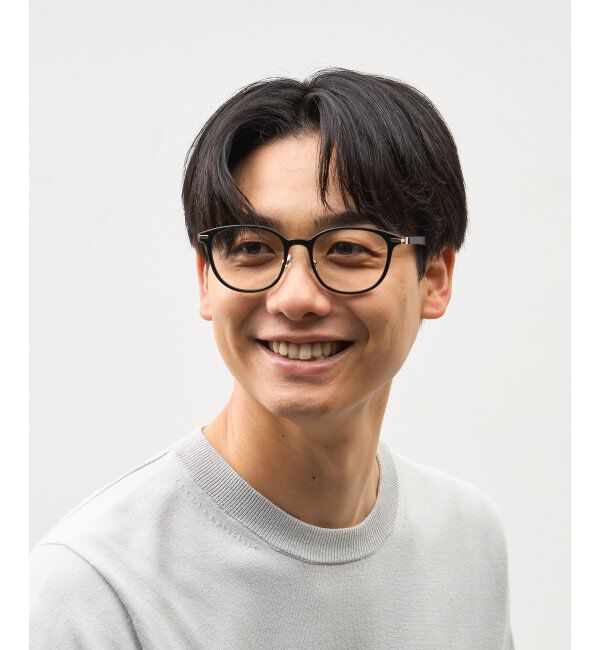  「ボストン型 サングラス (クリアUV100%) クリアレンズ レザー調ラバーテンプル｜紫外線対策 UVカット」|サングラス|